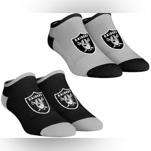 Las Vegas Raiders Rock Em Socks Women's Core Team 2-Pack Low Cut Ankle Sock Set